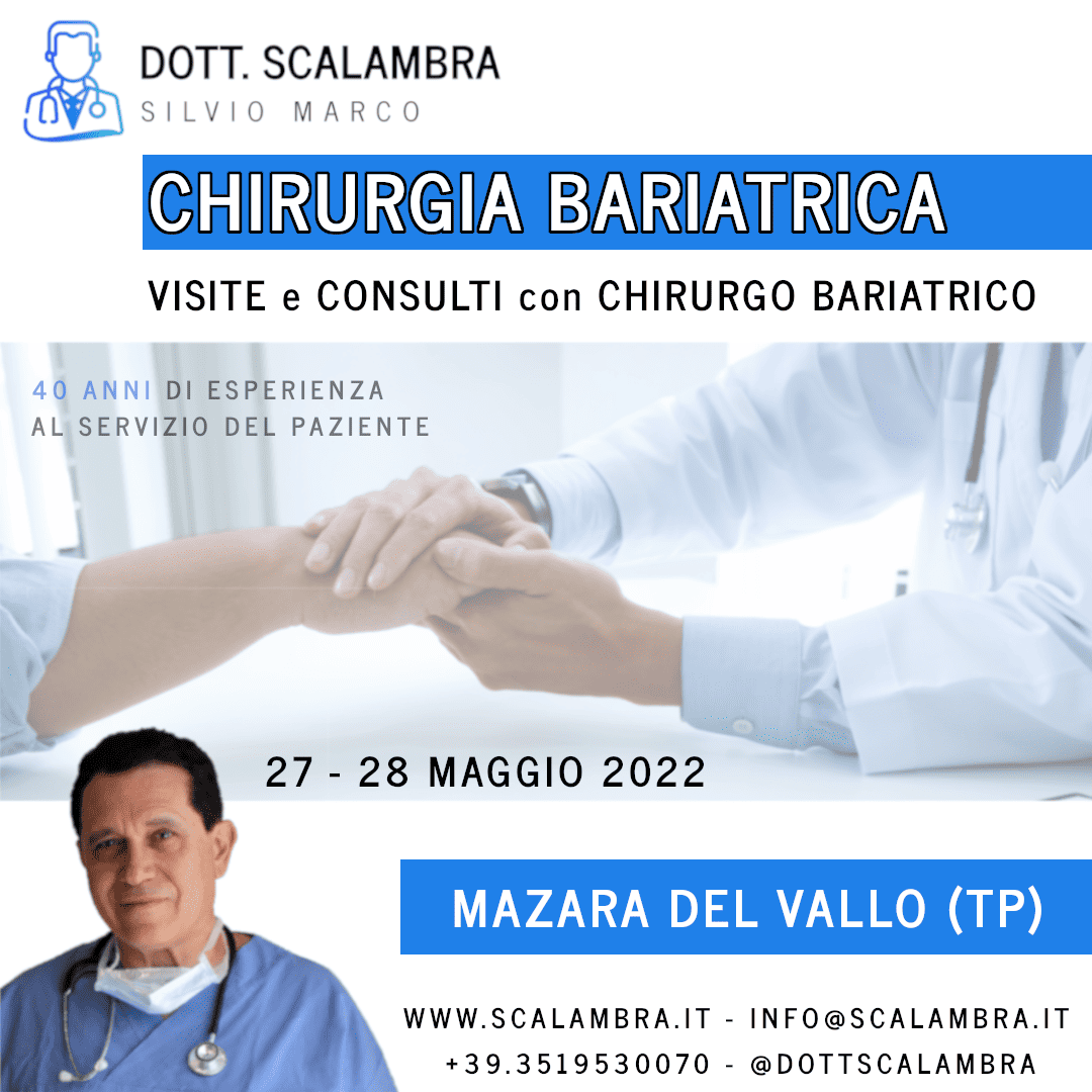 Al momento stai visualizzando Visite e Consulti Chirurgia Bariatrica in Sicilia – Maggio 2022