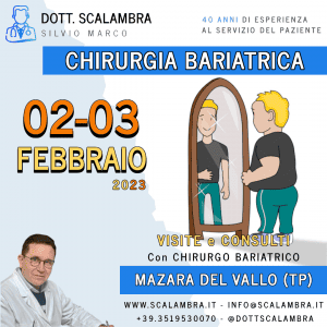 Scopri di più sull'articolo Chirurgia Bariatrica e Ricostruttiva a MAZARA DEL VALLO (TP) … Febbraio 2023 … Visite e Consulti