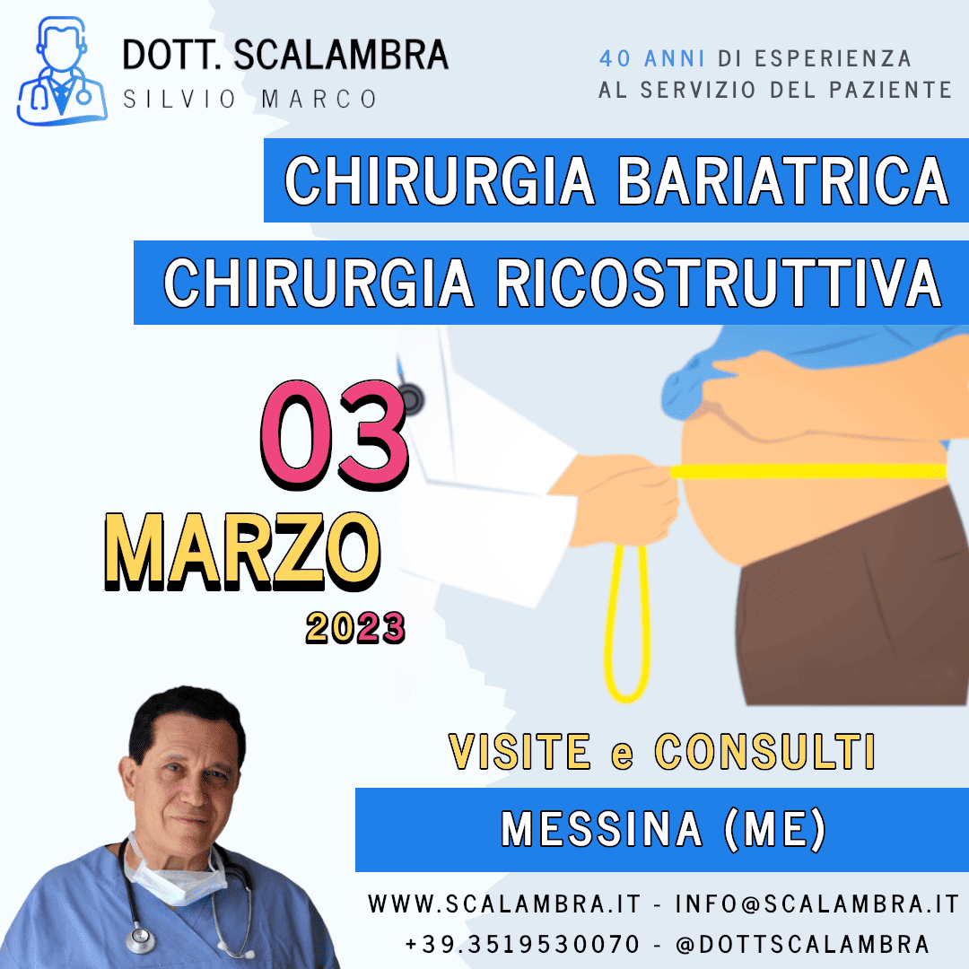 Scopri di più sull'articolo Chirurgia Bariatrica e Ricostruttiva a MESSINA (ME) – Marzo 2023 – Visite e Consulti