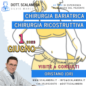 Scopri di più sull'articolo Chirurgia Bariatrica e Ricostruttiva a ORISTANO (OR) – Giugno 2023 – Visite e Consulti