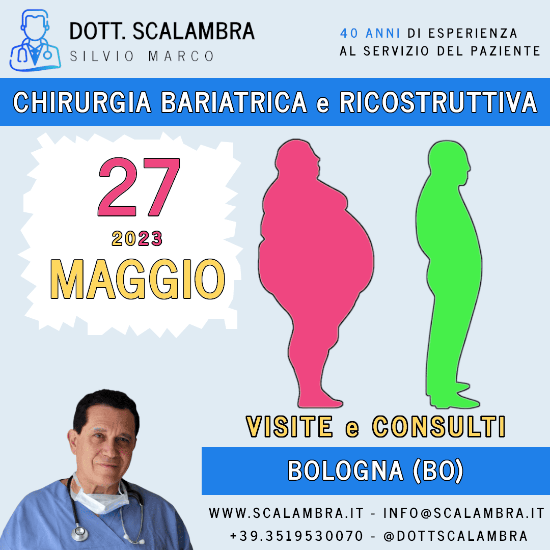 Scopri di più sull'articolo Chirurgia Bariatrica e Ricostruttiva a BOLOGNA (BO) – Maggio 2023 – Visite e Consulti