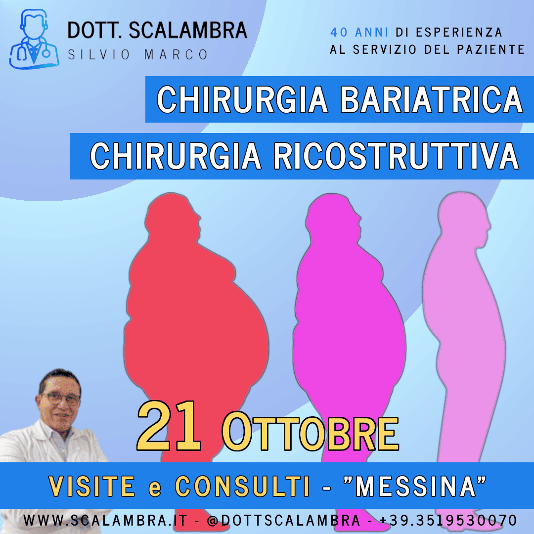 Al momento stai visualizzando Chirurgia Bariatrica a MESSINA (Sicilia) – Ottobre 2023 – Visite e Consulti